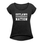 Load image into Gallery viewer, Outlaws Nation Women's Roll Cuff T-Shirt - heather black