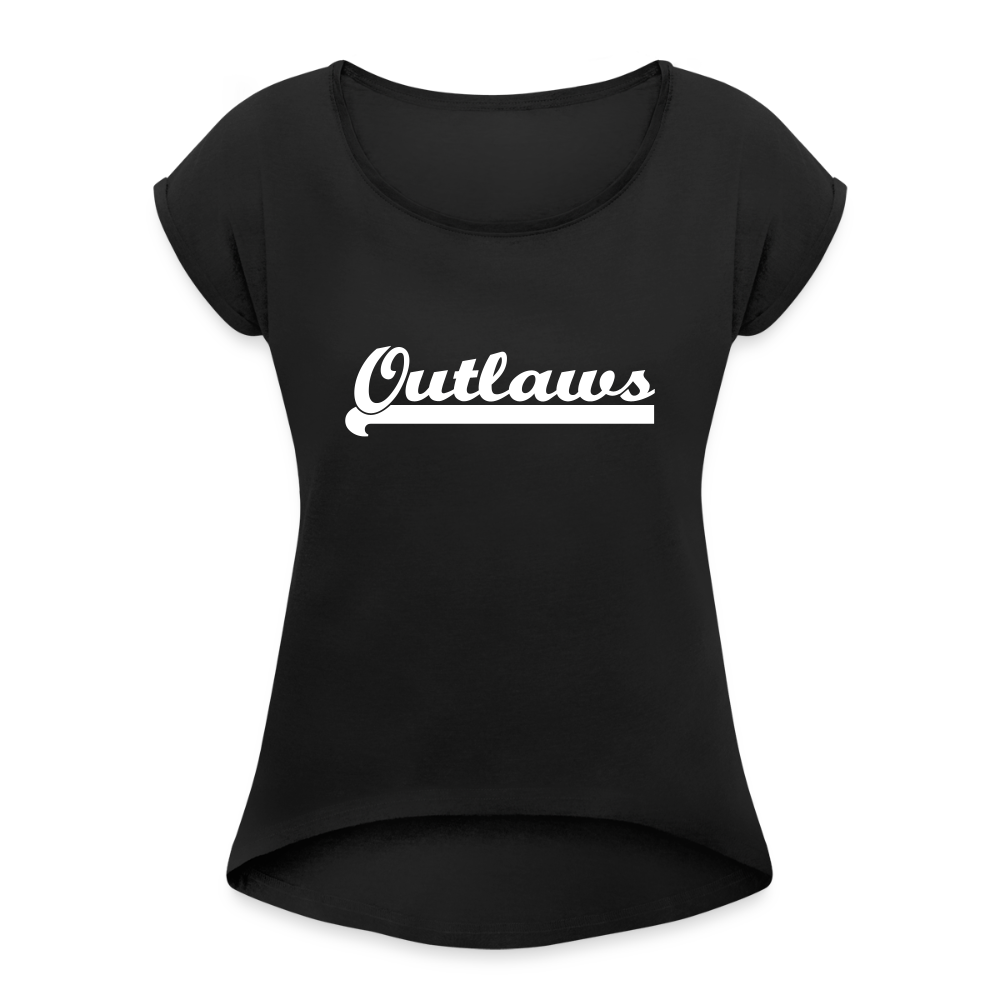 Outlaws Women's Roll Cuff T-Shirt - black