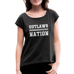 Load image into Gallery viewer, Outlaws Nation Women's Roll Cuff T-Shirt - heather black