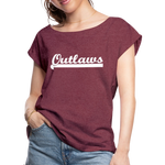 Load image into Gallery viewer, Outlaws Women's Roll Cuff T-Shirt - heather burgundy