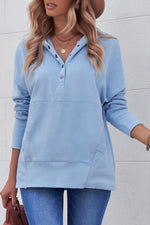 Load image into Gallery viewer, Quarter-Snap Dropped Shoulder Hoodie
