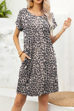 Load image into Gallery viewer, Scoop Neck Short Sleeve Pocket Dress