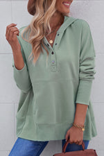 Load image into Gallery viewer, Quarter-Snap Dropped Shoulder Hoodie