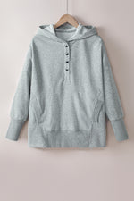 Load image into Gallery viewer, Quarter-Snap Dropped Shoulder Hoodie