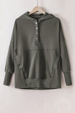Load image into Gallery viewer, Quarter-Snap Dropped Shoulder Hoodie