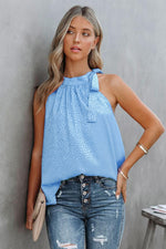 Load image into Gallery viewer, Printed Tied Grecian Neck Tank