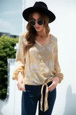 Load image into Gallery viewer, Tie-Dye Tied Balloon Sleeve Blouse