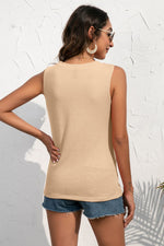 Load image into Gallery viewer, Buttoned Deep V Tank