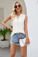 Load image into Gallery viewer, Spliced Lace V-Neck Tank