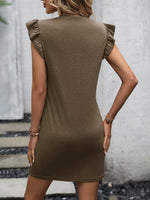 Load image into Gallery viewer, Round Neck Butterfly Sleeve Dress with Pocket