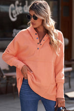 Load image into Gallery viewer, Quarter-Snap Dropped Shoulder Hoodie