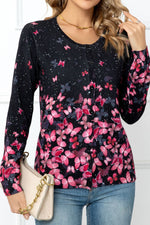 Load image into Gallery viewer, Floral Button Front Round Neck Cardigan