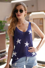 Load image into Gallery viewer, Star V-Neck Knit Tank