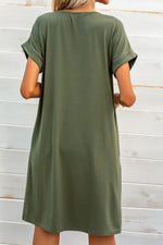 Load image into Gallery viewer, Scoop Neck Short Sleeve Pocket Dress
