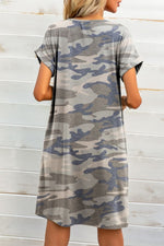 Load image into Gallery viewer, Scoop Neck Short Sleeve Pocket Dress