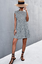 Load image into Gallery viewer, Leopard Round Neck Mini Dress