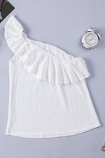 Load image into Gallery viewer, Ruffled One-Shoulder Tank