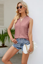 Load image into Gallery viewer, Spliced Lace V-Neck Tank