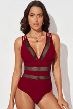 Load image into Gallery viewer, Printed Mesh Plunge One-Piece Swimsuit