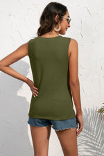 Load image into Gallery viewer, Buttoned Deep V Tank