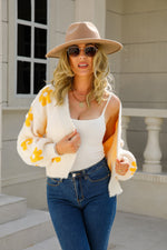 Load image into Gallery viewer, Floral Open Front Fuzzy Cardigan