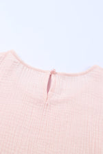 Load image into Gallery viewer, Textured Flutter Sleeve Keyhole Blouse