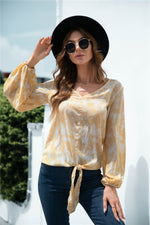 Load image into Gallery viewer, Tie-Dye Tied Balloon Sleeve Blouse