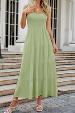 Load image into Gallery viewer, Tie-Shoulder Smocked Tiered Dress