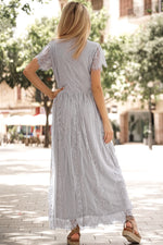 Load image into Gallery viewer, Scalloped Trim Lace Plunge Dress