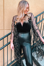 Load image into Gallery viewer, Sequin Open Front Sheer Cardigan