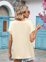 Load image into Gallery viewer, V-Neck Cuffed Blouse