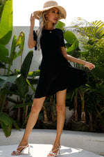 Load image into Gallery viewer, Round Neck Short Sleeve Mini A-Line Dress