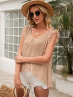 Load image into Gallery viewer, Tie Back V-Neck Ruffled Blouse