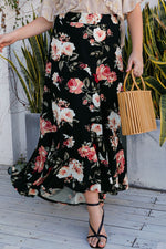 Load image into Gallery viewer, Plus Size Floral High-Rise Skirt