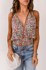 Load image into Gallery viewer, Floral Surplice Neck Top