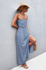 Load image into Gallery viewer, Strapless Split Maxi Dress