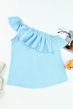 Load image into Gallery viewer, Ruffled One-Shoulder Tank