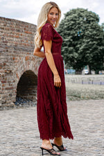 Load image into Gallery viewer, Scalloped Trim Lace Plunge Dress
