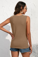 Load image into Gallery viewer, Buttoned Deep V Tank