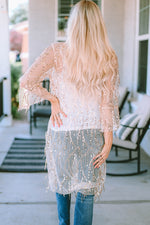Load image into Gallery viewer, Sequin Open Front Sheer Cardigan