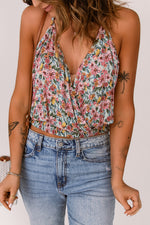 Load image into Gallery viewer, Floral Surplice Neck Top