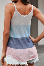 Load image into Gallery viewer, Color Block Scoop Neck Knit Tank
