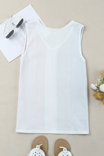 Load image into Gallery viewer, Multicolored Striped Waffle-Knit Sleeveless Tank