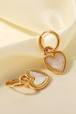 Load image into Gallery viewer, Inlaid Shell Heart Drop Earrings