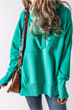 Load image into Gallery viewer, Quarter-Snap Dropped Shoulder Hoodie