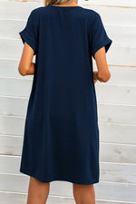 Load image into Gallery viewer, Scoop Neck Short Sleeve Pocket Dress
