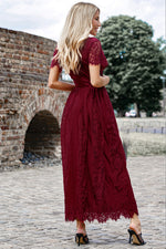 Load image into Gallery viewer, Scalloped Trim Lace Plunge Dress
