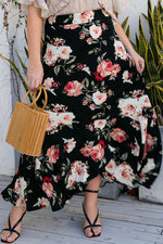 Load image into Gallery viewer, Plus Size Floral High-Rise Skirt