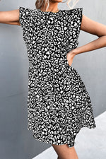 Load image into Gallery viewer, Leopard Round Neck Mini Dress