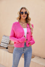 Load image into Gallery viewer, Raglan Sleeve Button Front Cardigan